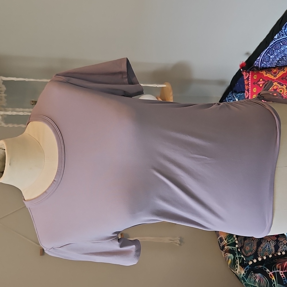Threads 4 Thought - Purple Ruched Side Top - Picture 6 of 10